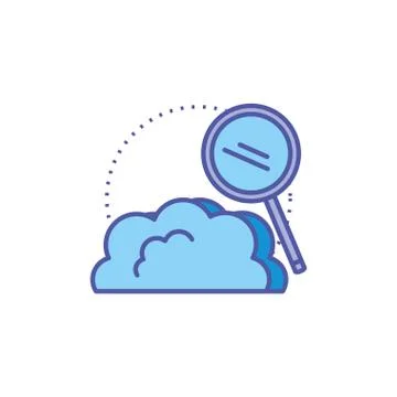 Cloud computing technology with search magnifying glass Stock Illustration