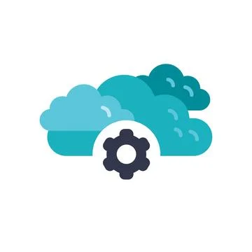 Cloud computing technology showing storage and configuration options Stock Illustration