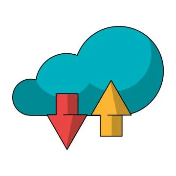 Cloud computing technology symbol isolated Stock Illustration