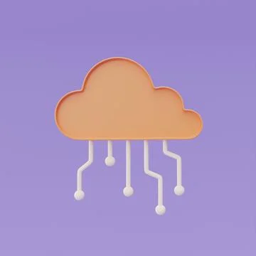 Cloud computing technology symbol, Online data storage for business network c イラスト素材