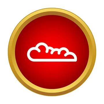 Cloud computing technology symbol on red button Stock Illustration