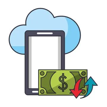 Cloud computing technology symbols Stock Illustration