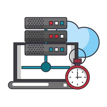 Cloud computing technology symbols 스톡 일러스트