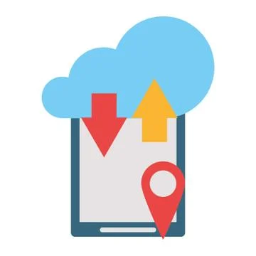 Cloud computing technology symbols isolated 스톡 일러스트