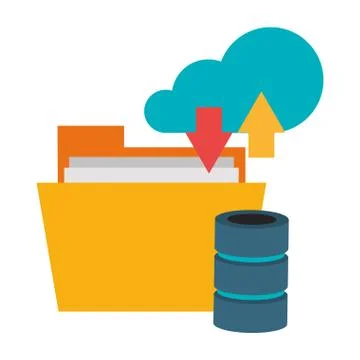 Cloud computing technology symbols isolated イラスト素材