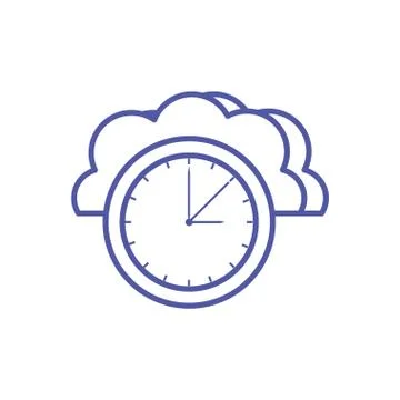 Cloud computing technology with time clock Stock Illustration