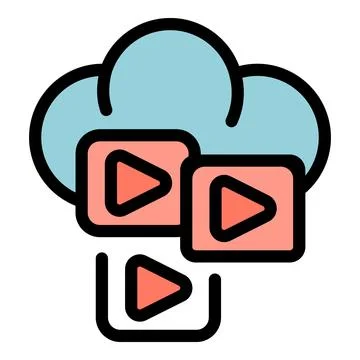 Cloud computing technology transferring video files via streaming service Stock Illustration