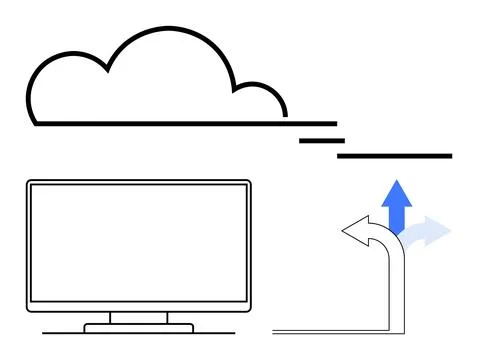 Cloud computing, technology trends, digital navigation, data management, IT i イラスト素材