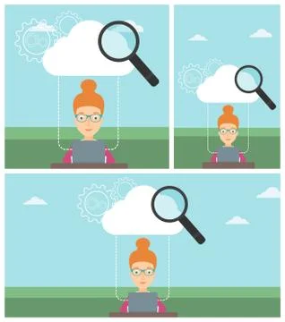 Cloud computing technology vector illustration Illustrazione stock