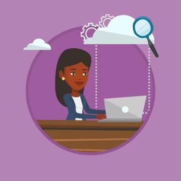 Cloud computing technology vector illustration Illustrazione stock