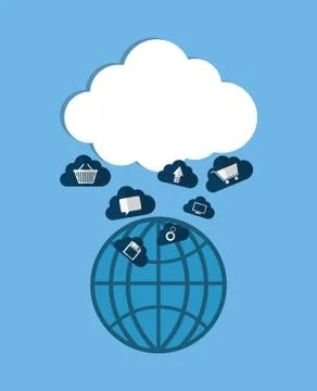Cloud computing techonlogy Stockillustratie