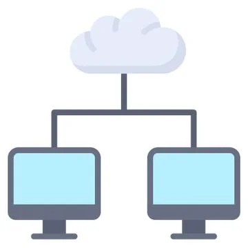 Cloud computing, Telecommuting or remote work icon, vector illustration Illustrazione stock