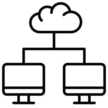 Cloud computing, Telecommuting or remote work icon, vector illustration Stockillustratie
