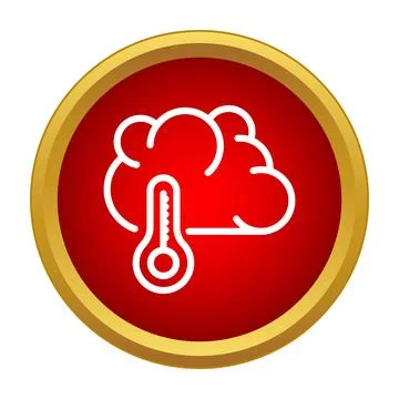 Cloud computing temperature increasing climate change concept button 스톡 일러스트
