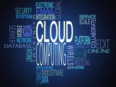 Cloud computing terms together Stock Photos