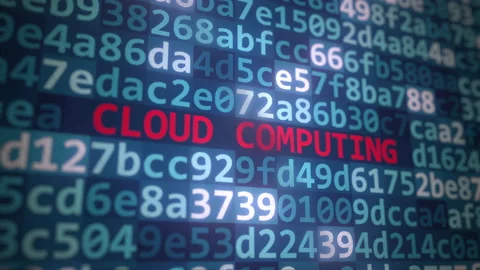 CLOUD COMPUTING text and program code on the computer screen Stock Footage 187572872