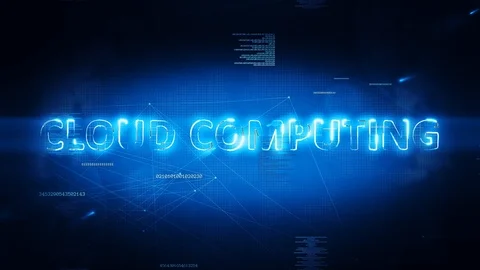 Cloud computing text on blue Background Stock-Footage 107679317