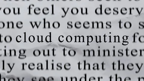 CLOUD COMPUTING Text in Centre with High-energy Fast Text Stop-Motion Writing Stock Footage 338032024