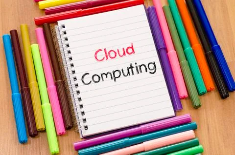 Cloud computing text concept Stock Photos