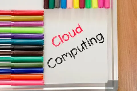 Cloud computing text concept Stock Photos