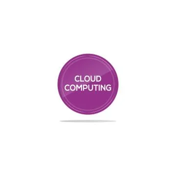 Cloud computing text in purple circle Stock Illustration