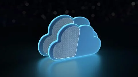 Cloud computing theme - 3D render Stock Illustration