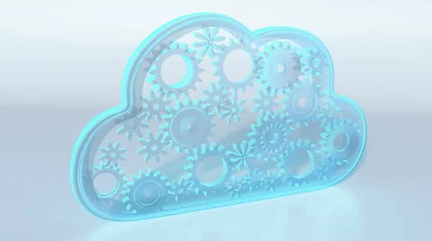 Cloud computing theme loop - 3D render Stock Footage 62285277