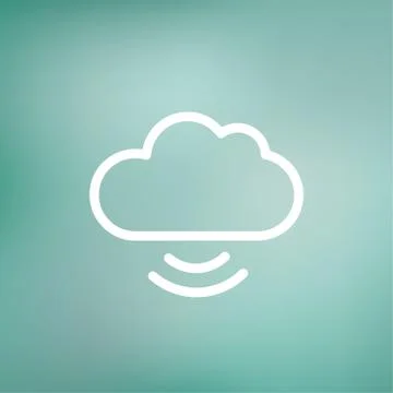 Cloud computing thin line icon Stock Illustration