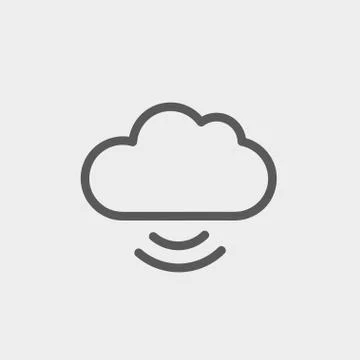 Cloud computing thin line icon Stock Illustration