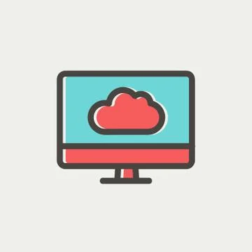 Cloud computing thin line icon Illustrazione stock