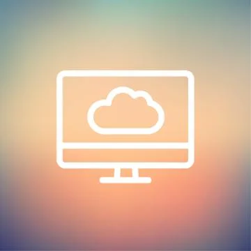 Cloud computing thin line icon Stock Illustration