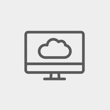 Cloud computing thin line icon Stock Illustration
