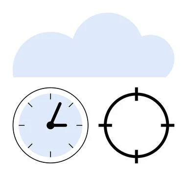 Cloud computing with time management and targeting for efficiency Illustrazione stock