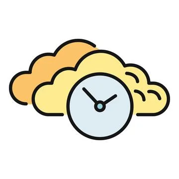 Cloud computing time management technology storing data Stock Illustration