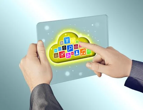 Cloud computing touchscreen interface Stock Illustration