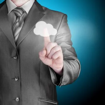 Cloud computing touchscreen interface Illustrazione stock