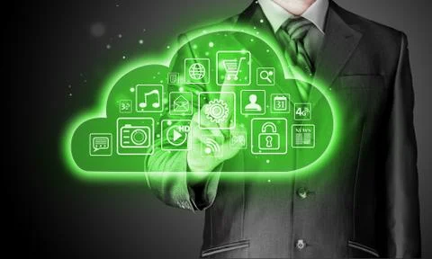 Cloud computing touchscreen interface Stock Illustration