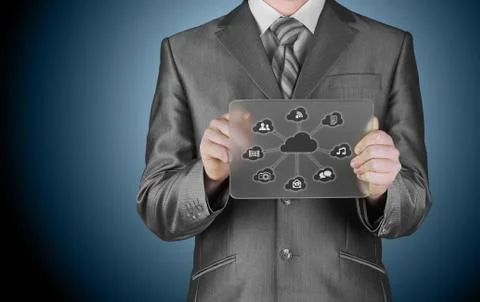 Cloud computing touchscreen interface Stockillustratie