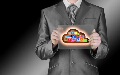 Cloud computing touchscreen interface Stock Illustration