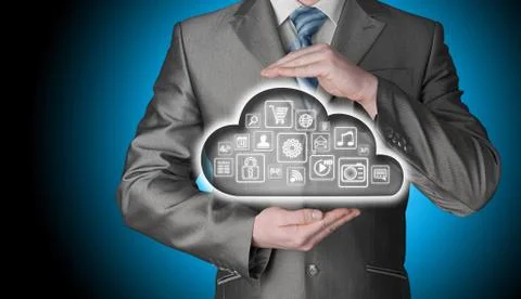 Cloud computing touchscreen interface Stock Illustration