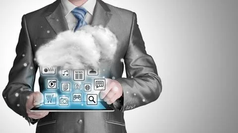 Cloud computing touchscreen interface Stock Illustration