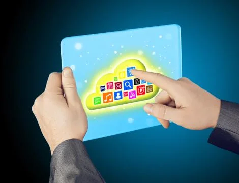 Cloud computing touchscreen interface Stock-Illustration