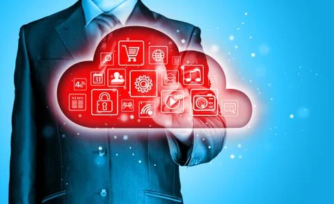 Cloud computing touchscreen interface 스톡 일러스트