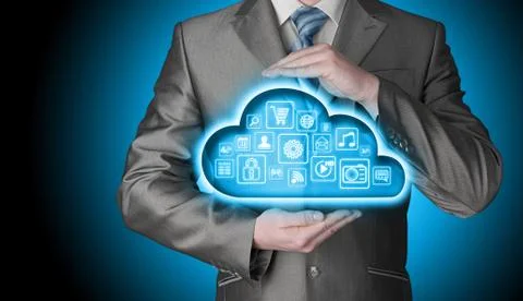 Cloud computing touchscreen interface Stock Illustration