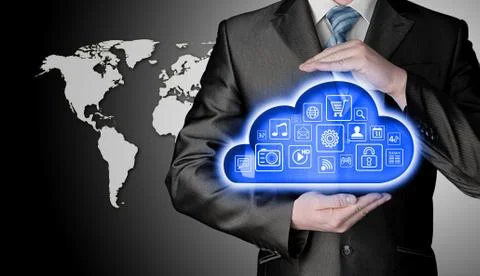 Cloud computing touchscreen interface Stock-Illustration