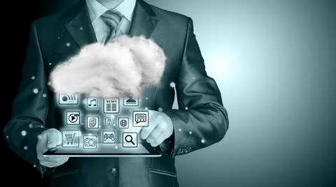 Cloud computing touchscreen interface Stock-Illustration