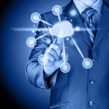 Cloud computing touchscreen interface Stock Illustration