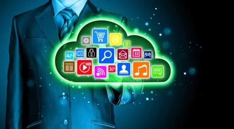Cloud computing touchscreen interface Stock Illustration