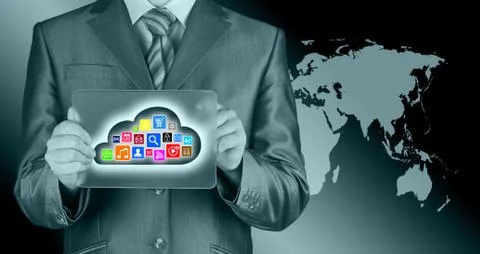 Cloud computing touchscreen interface Stock-Illustration