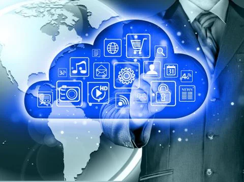 Cloud computing touchscreen interface Stock Illustration